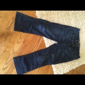 Noir jean crop pants w/built in belt buckle size 4